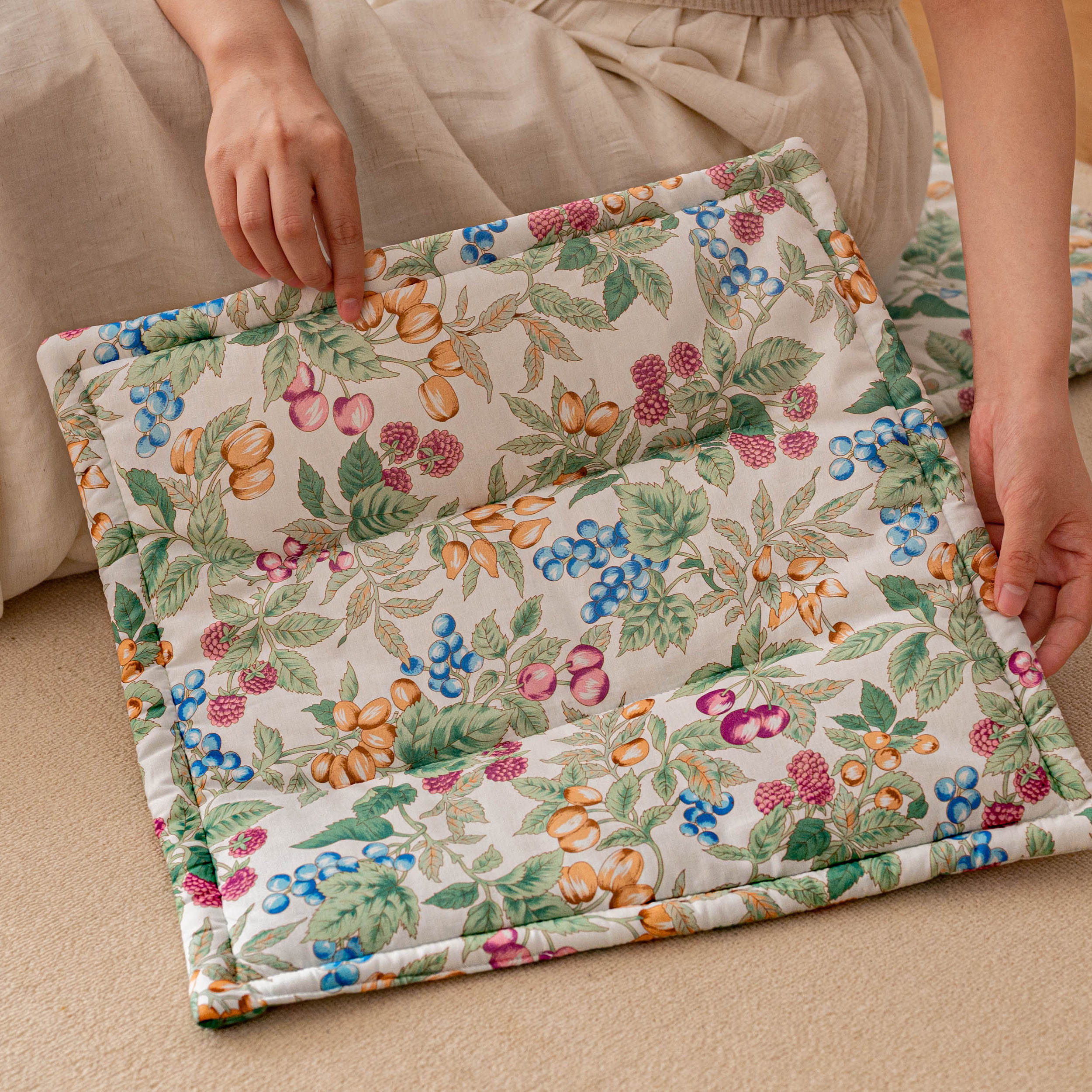 绿野浆果纯棉坐垫高颜值椅子垫四季透气餐椅坐垫学生办公室屁垫,居家布艺,椅垫,淘宝优惠券,粉丝福利购,淘宝优惠卷