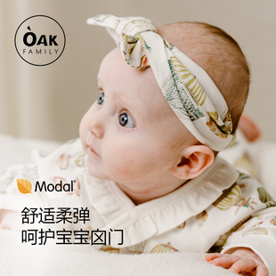 Oak 新生婴儿护囟门发带蝴蝶结超萌0一3月男女宝囟门头饰 Family