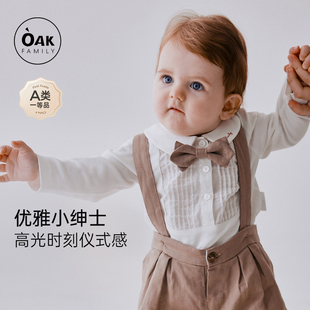 周岁拍照百天小礼服春秋纯棉男女宝宝上衣 衬衫 Oak Family婴儿长袖