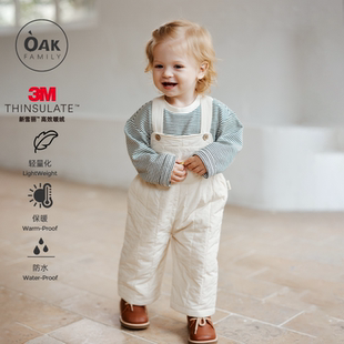 加厚保暖小童夹棉男女宝宝休闲裤 冬季 子 长裤 OakFamily儿童背带裤