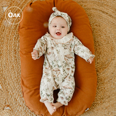 Oak Family新生婴幼儿连体衣春秋宝宝满月哈衣长袖 百天初生爬爬服