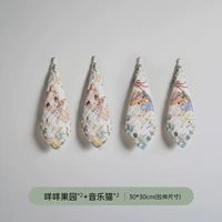 4 подарочные коробки и квадратные шарфы [Meimei Orchard*2/Music Cat*2] 6-слойный чистый хлопок (30*30 см)