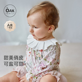 T恤印花荷叶领上衣衬衣女宝宝娃娃衫 Oak Family春秋儿童纯棉长袖