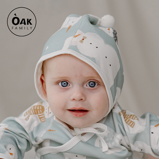 Oak a类0一3月初生男女宝宝帽子儿童 Family新生婴儿胎帽春秋季