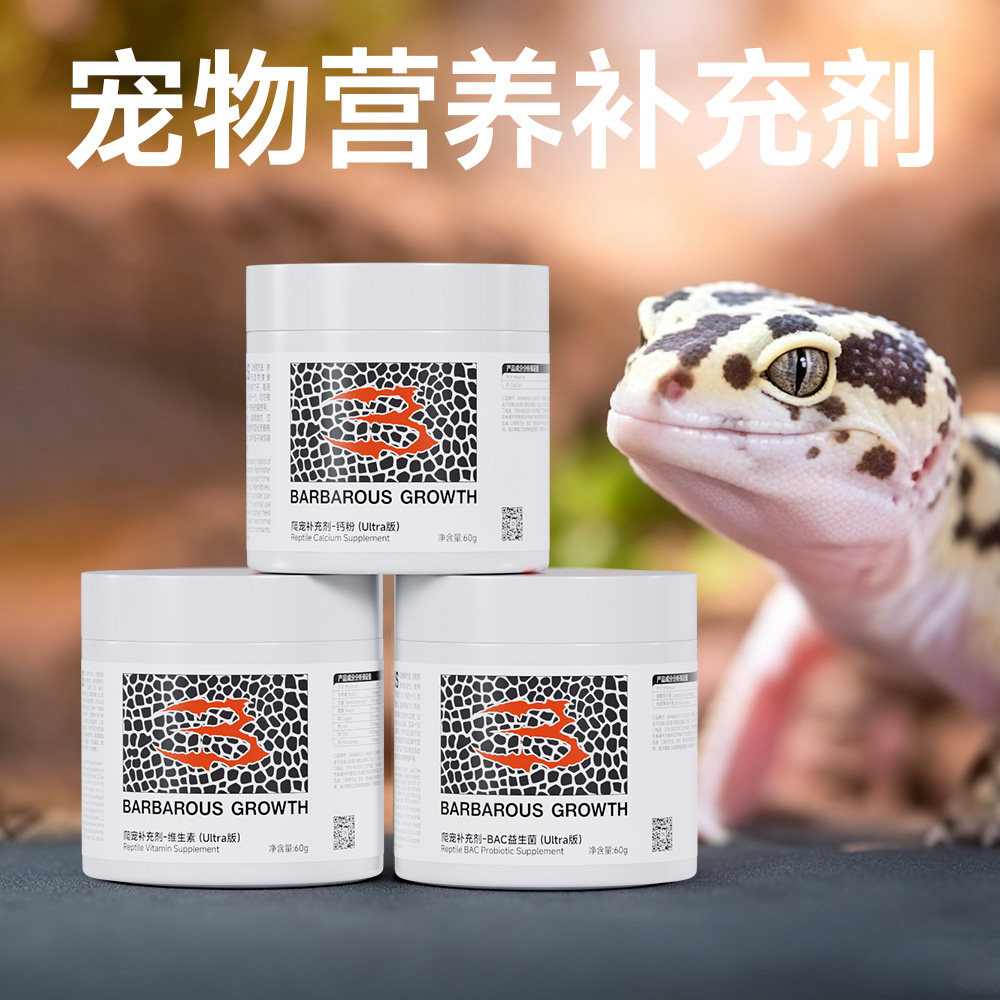 爬虫爬宠D3钙粉综合维生素BAC肠胃宝益生菌守宫鬃狮蜥蜴睫角乌龟