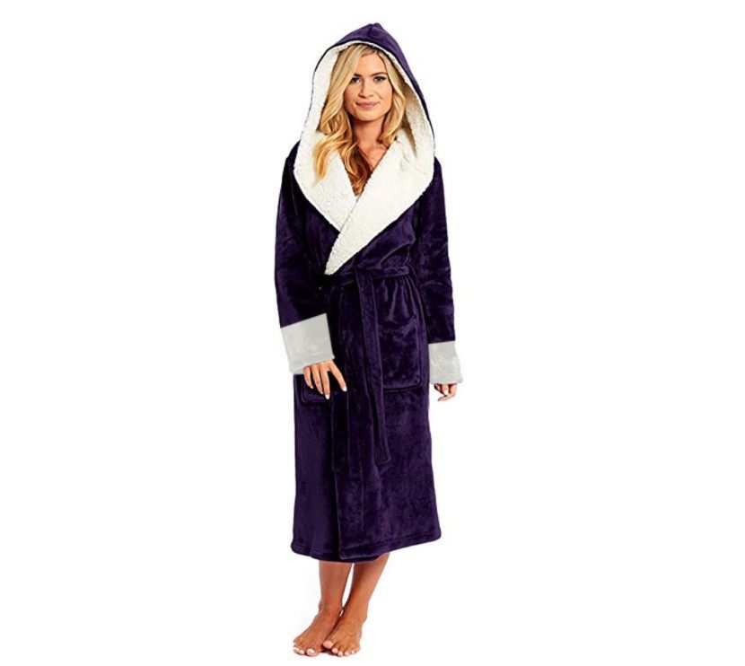 Women's Long Bathrobe Robe with Belt女士长款浴袍 睡袍 带腰带