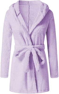 欧美情侣睡袍长款开衫毛绒保暖