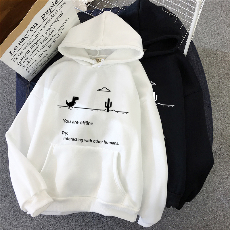 Fashion loose couple plus fleece hoodie 时尚宽松情侣加绒卫衣