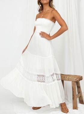 Big swing chiffon slim sexy dress 裹胸大摆雪纺修身性感连衣裙
