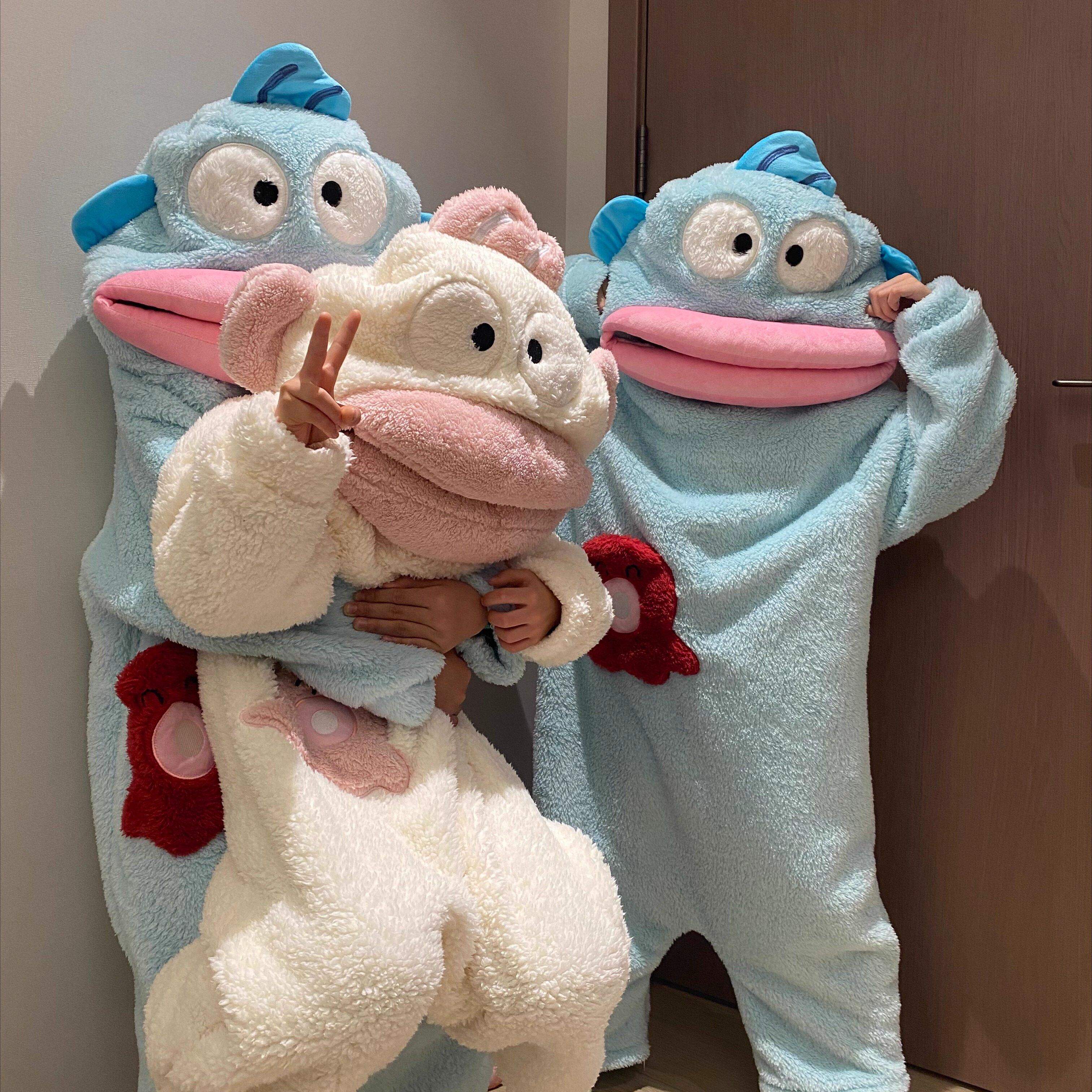 儿童丑鱼连体睡衣女款冬季珊瑚绒情侣睡袍加厚加大码搞怪丑萌睡裙