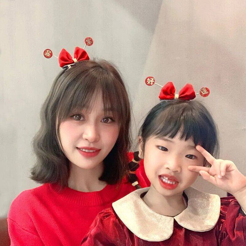 红色喜庆暴富发夹新年发饰少女刘海夹女童宝宝发卡中国风过年对夹