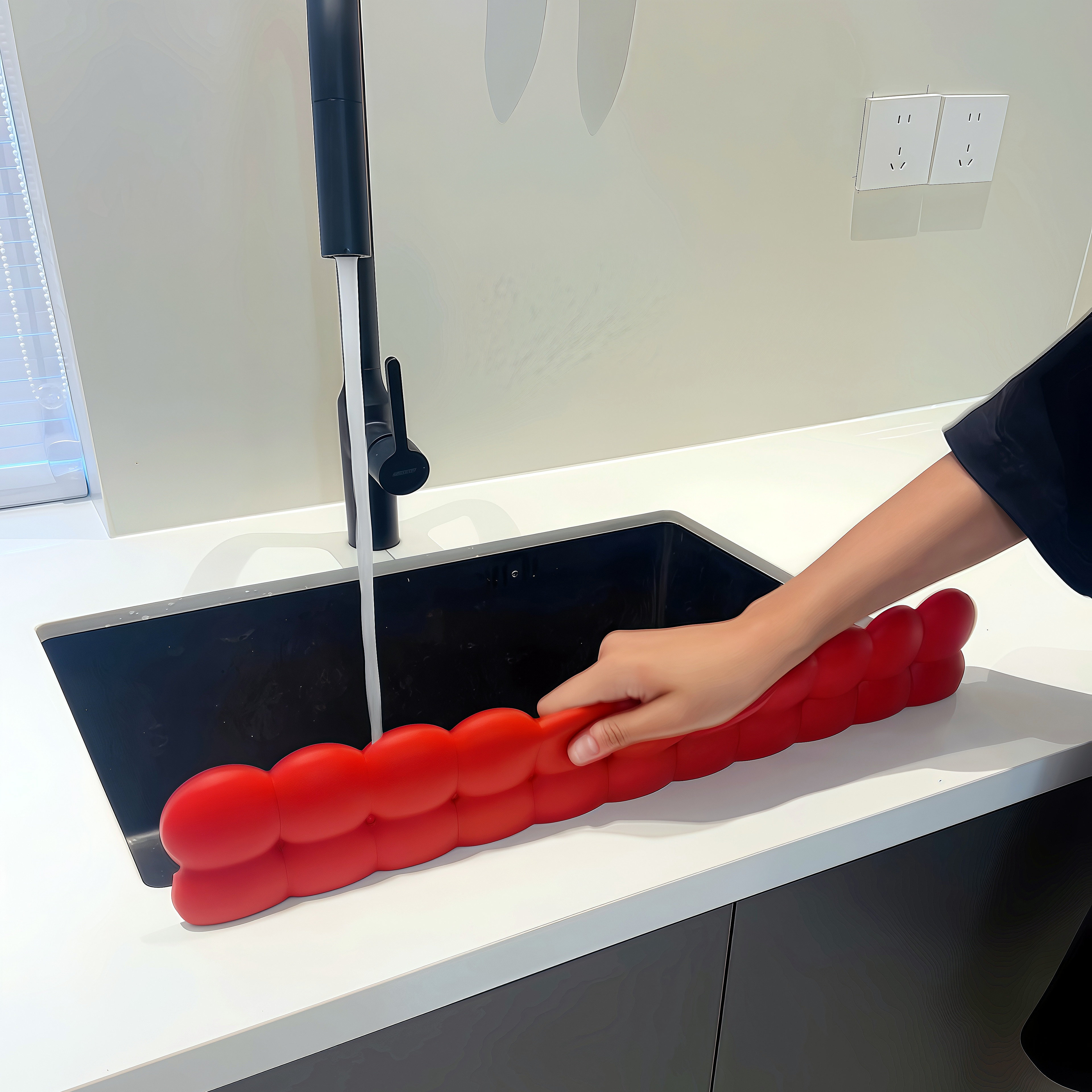 【家居好物】水槽挡水板水池挡水条厨房防溅水洗手池洗碗池硅胶,家庭/个人清洁工具,厨卫防水贴/条,淘宝优惠券,粉丝福利购,淘宝优惠卷