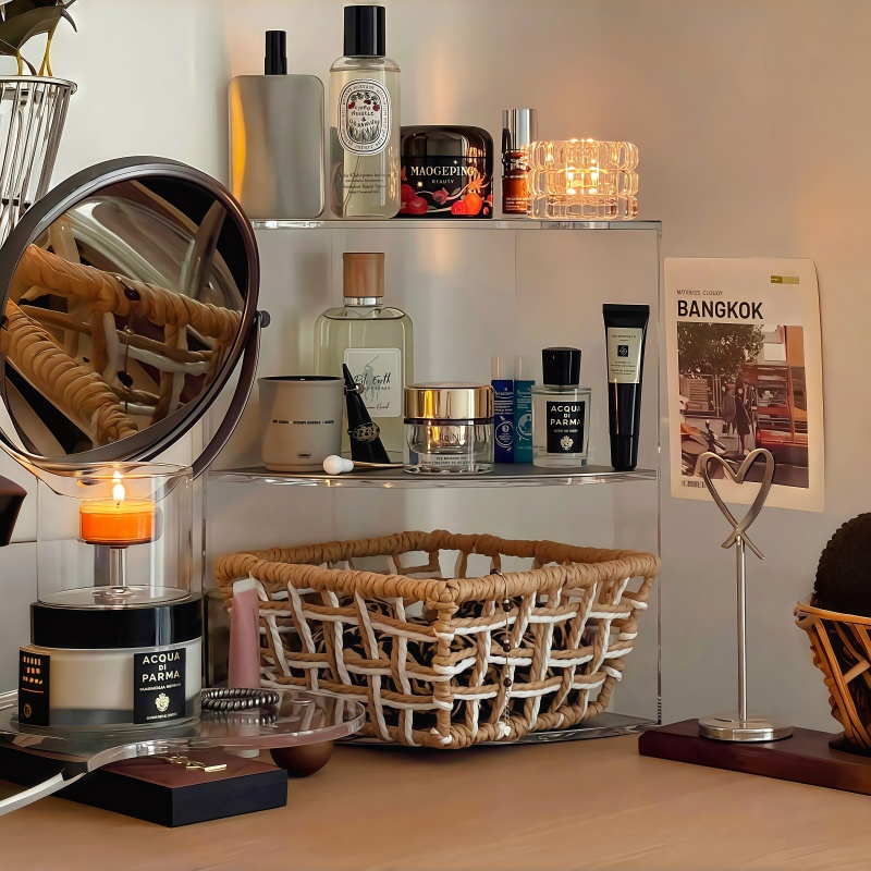 【居家好物】化妆品收纳盒桌面手工编织杂物整理置物筐收纳篮子女