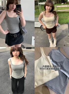 Vegetable Orbs冬日小暖炉 磨毛加绒带胸垫吊带背心秋冬打底内搭