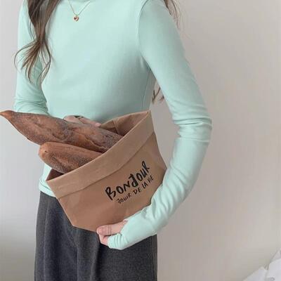 薄荷绿磨毛加绒堆堆领打底衫女秋冬洋气内搭高级感可外穿修身上衣