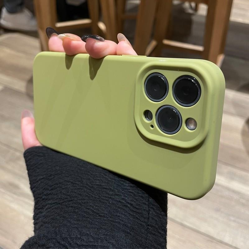 高级感液态纯色适用苹果14pro max手机壳iphone13新款豆蔻绿11软硅胶12pro男女15pro情侣16plus全包镜头防摔