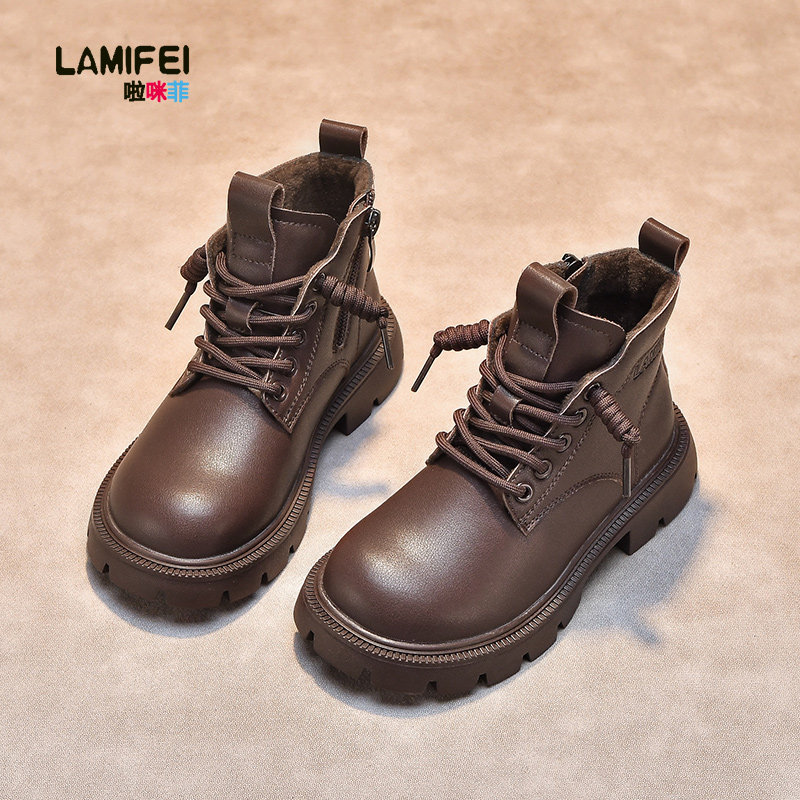 女童马丁靴2025秋冬新款儿童靴子加绒大童鞋短靴冬季男童二棉皮靴,童鞋/婴儿鞋/亲子鞋,皮靴,淘宝优惠券,粉丝福利购,淘宝优惠卷