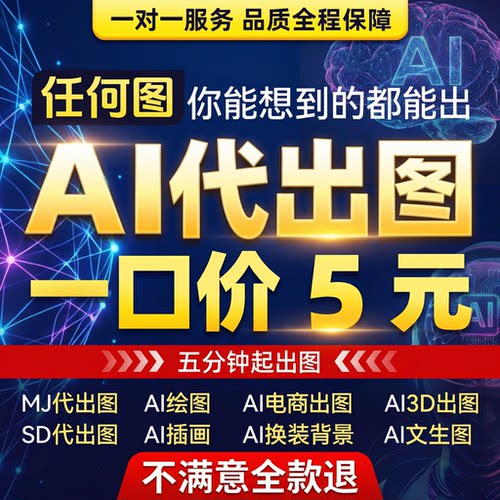 AI代出图P图做图精修
