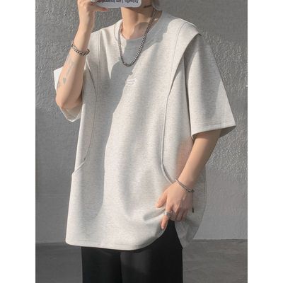 假两件短袖t恤男士夏季宽