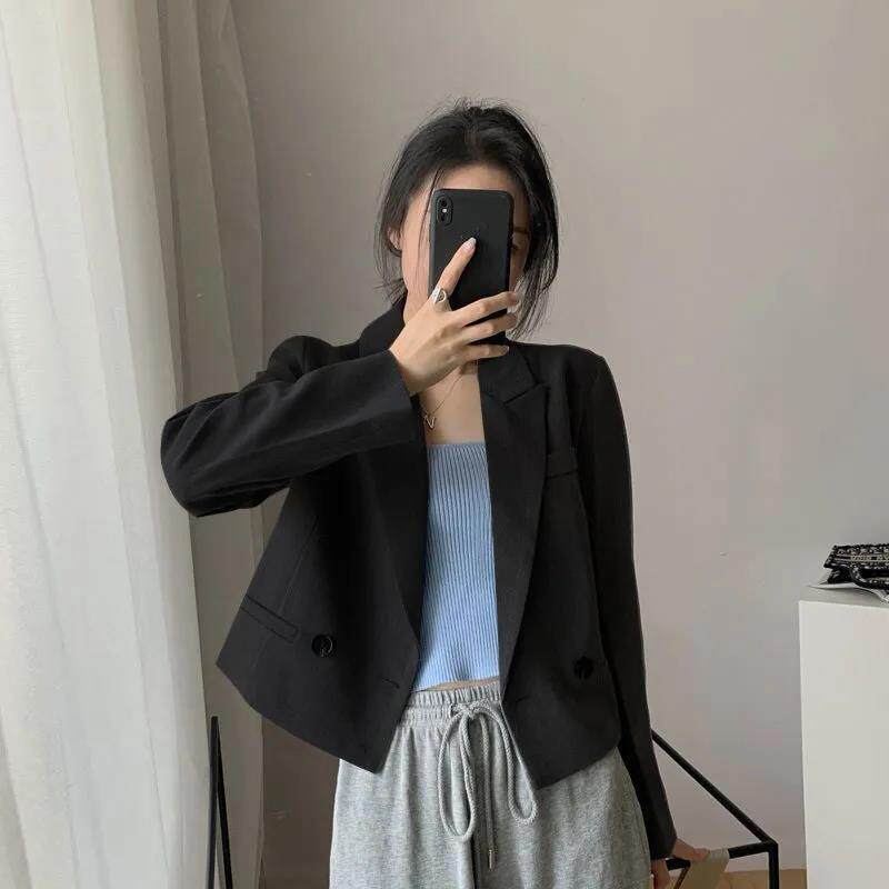 黑色小西装外套女士小个