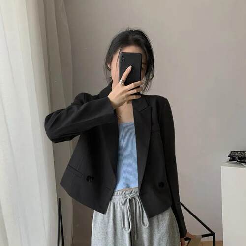 黑色小西装外套女士小个