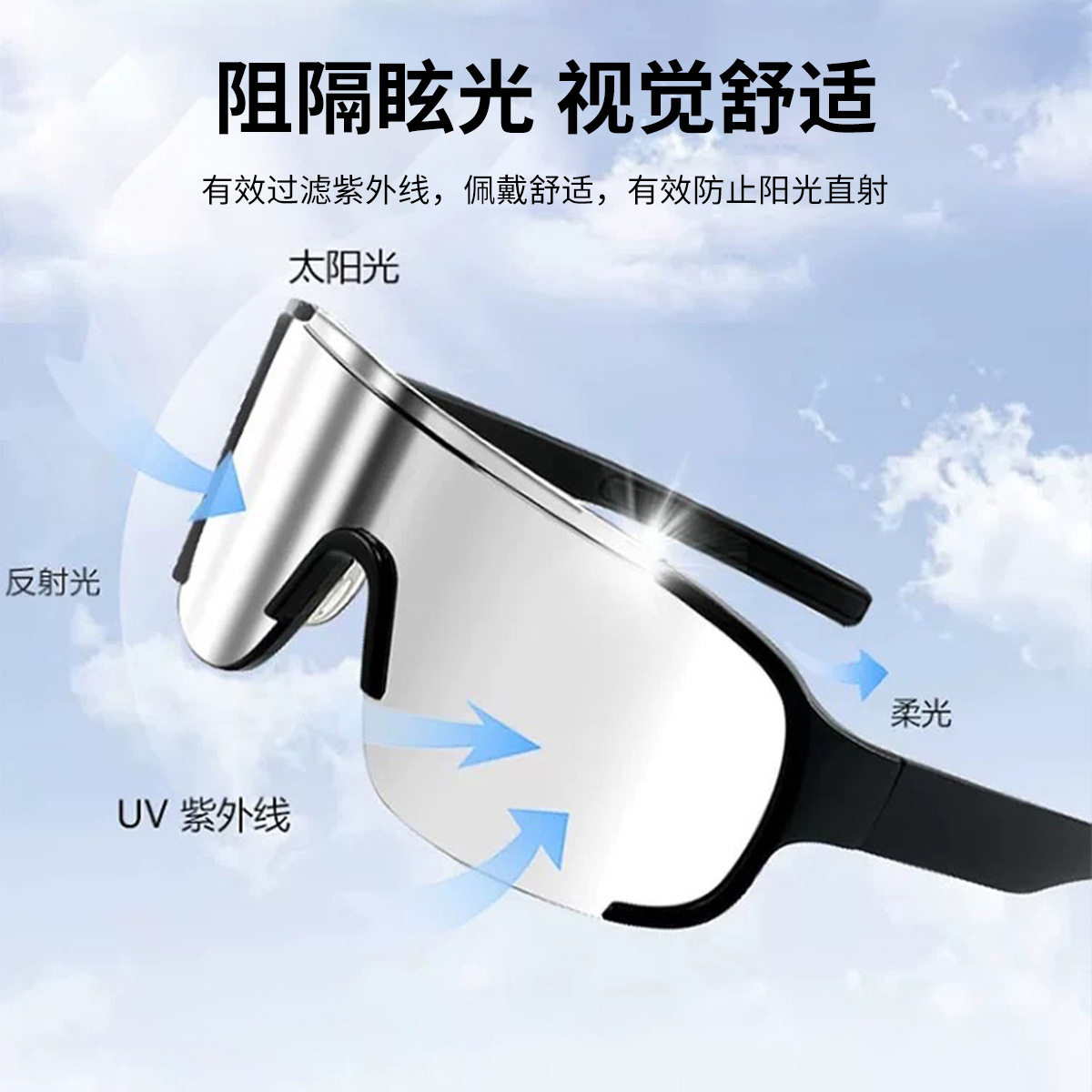 户外骑行眼镜爬山登山护目镜雪山防紫外线滑雪镜防风雪地骑车墨镜