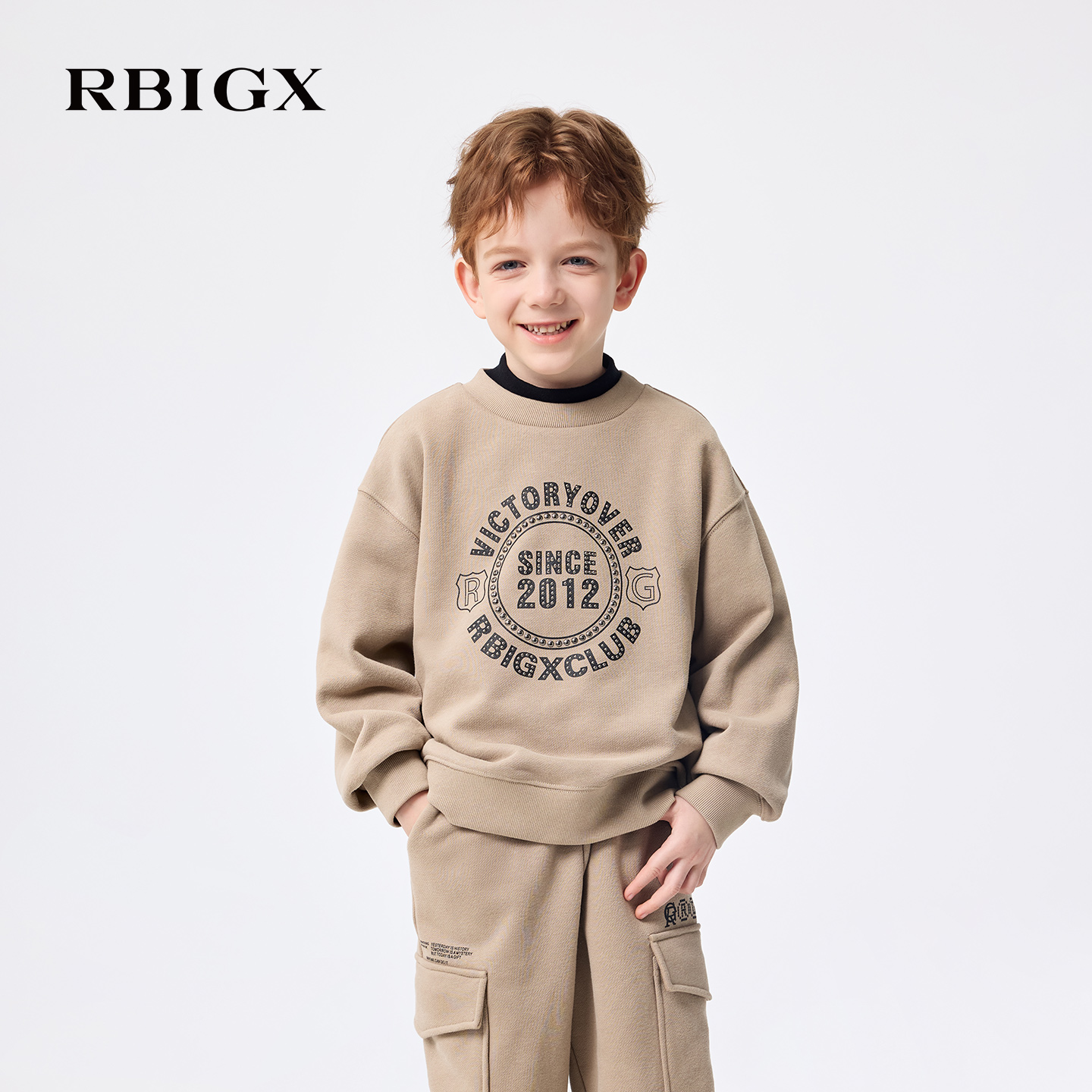 【商场同款】RBIGX瑞比克童装2025冬季新款宽松保暖锁温潮流卫衣
