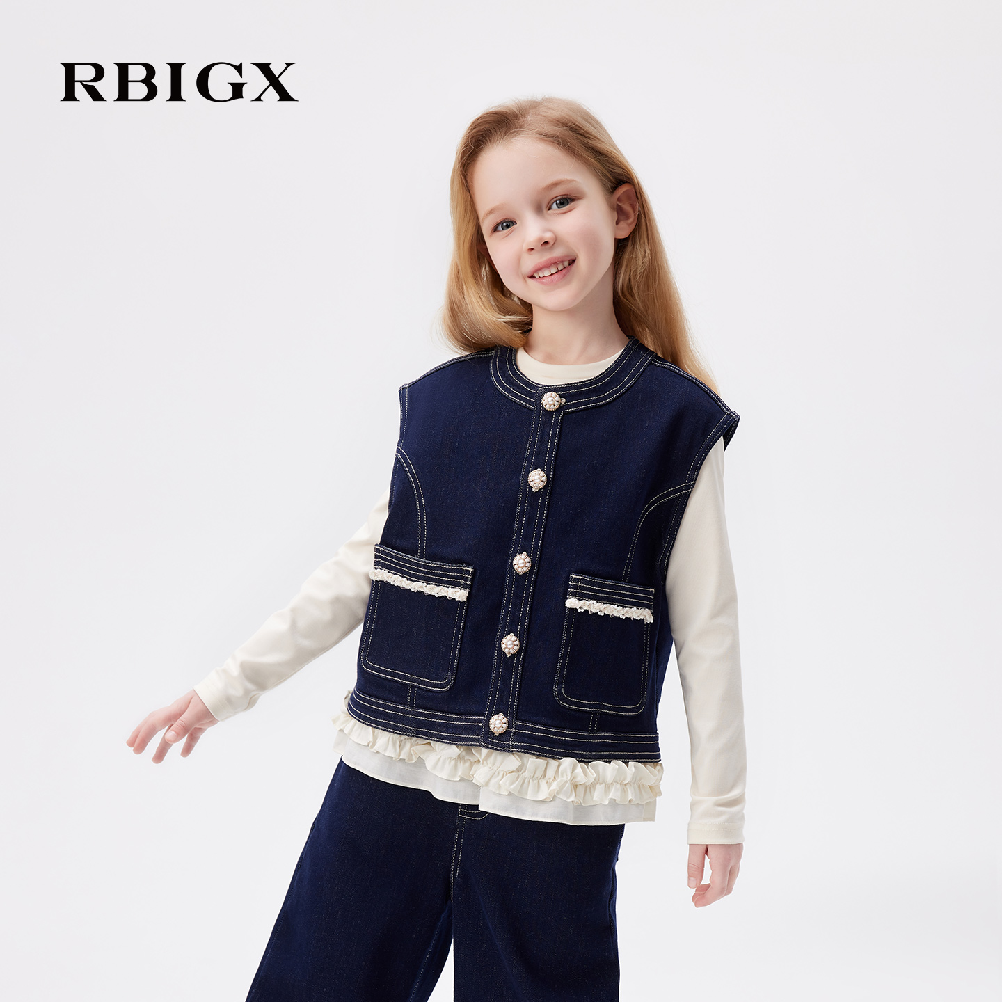 [商场同款]RBIGX瑞比克童装2025秋季新款小香风百搭马甲