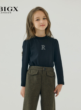 RBIGX瑞比克童装秋季新款百搭女童设计感洋气绣花长袖T恤