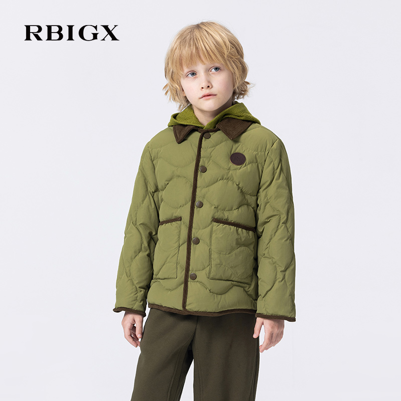 RBIGX瑞比克童装2025秋季新款经典复古保暖潮流设计感休闲羽绒服