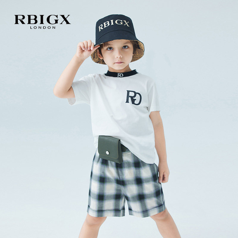 rbigx瑞比克童装夏季新款翻脚口短裤潮流儿童帅气裤子