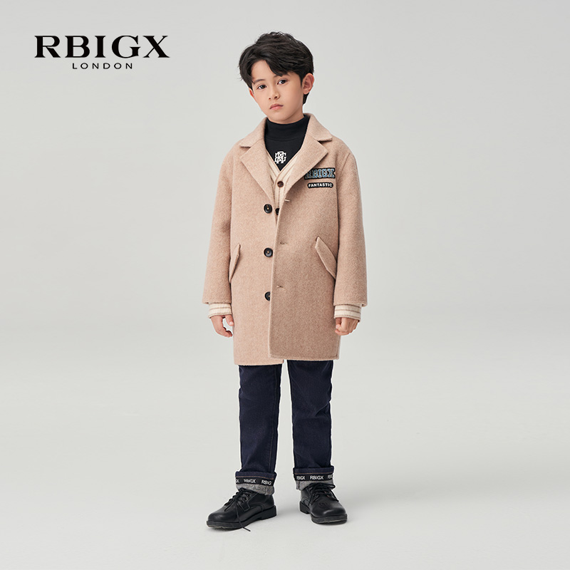 【清仓】RBIGX瑞比克童装双面尼儿童设计感潮流休闲复古外套大衣