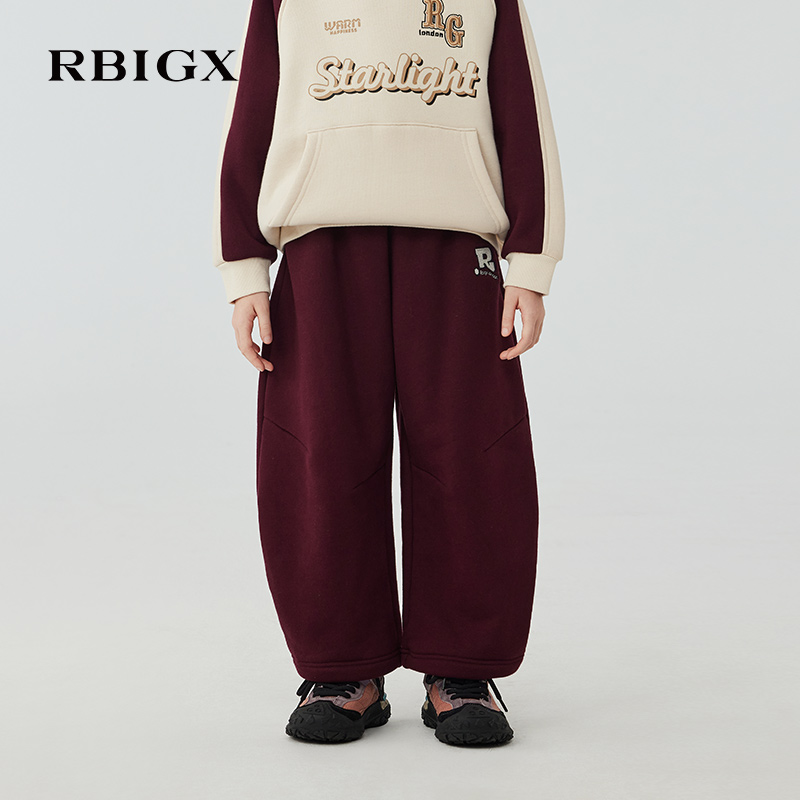 RBIGX瑞比克童装2025冬季新款大廓型香蕉裤高腰运动裤设计感长裤