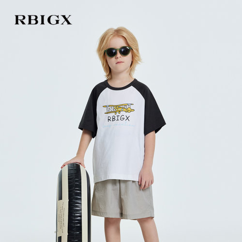 RBIGX瑞比克童装撞色插肩T恤