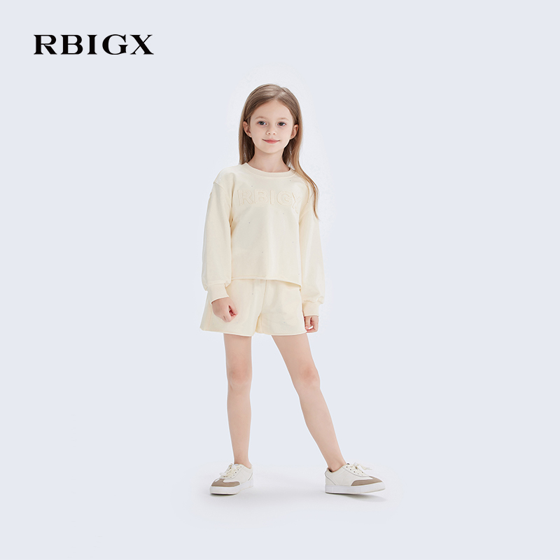 RBIGX瑞比克童装2025春季新款女童休闲短裤儿童设计感潮流裤子