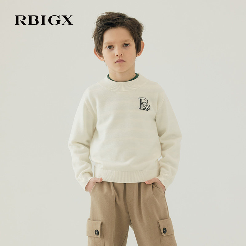 RBIGX瑞比克童装秋季新款圆领套头羊毛潮流套头百搭针织衫,童装/婴儿装/亲子装,毛衣/针织衫,淘宝优惠券,粉丝福利购,淘宝优惠卷