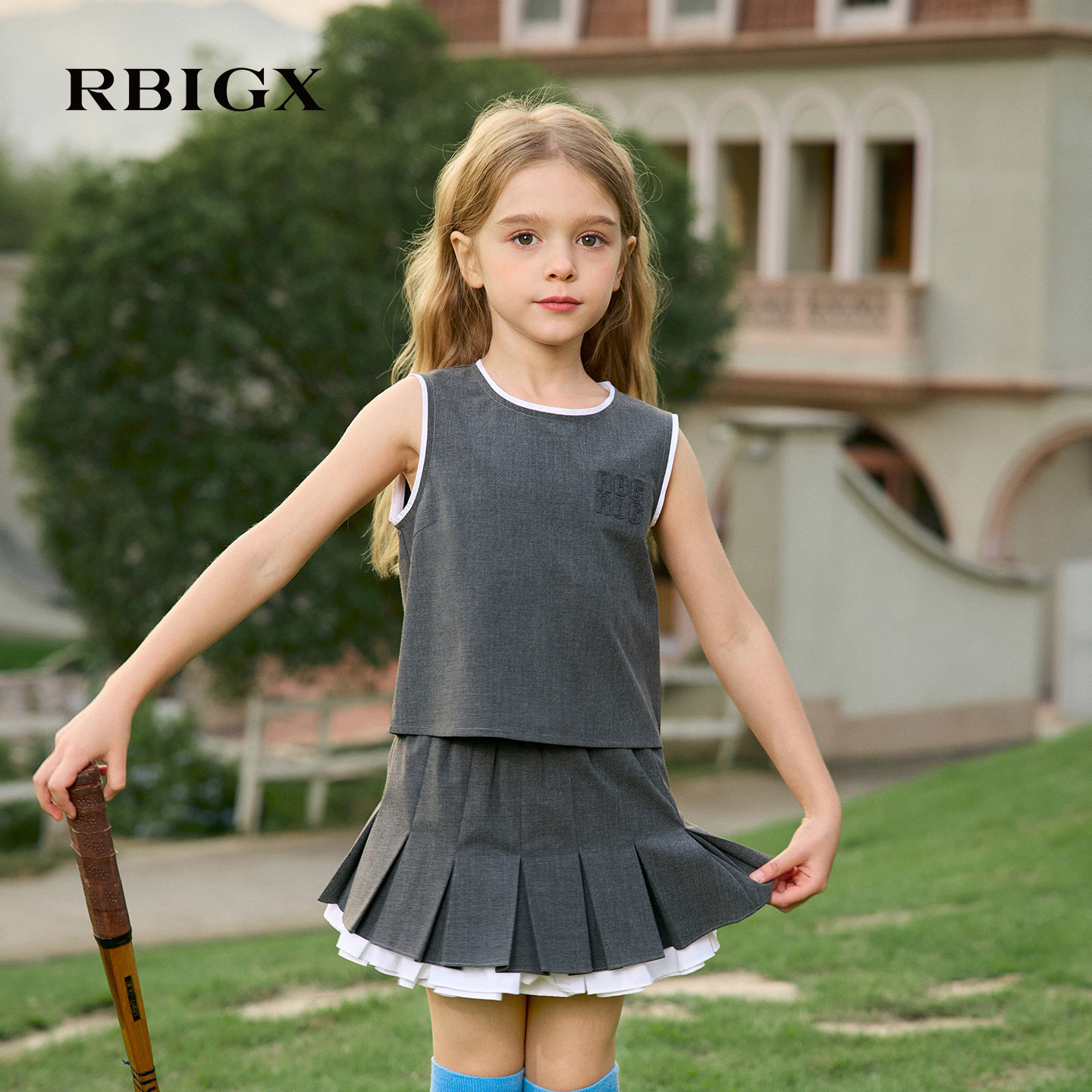 RBIGX瑞比克童装2026夏季新款女童薄款背心短裙运动两件套套装