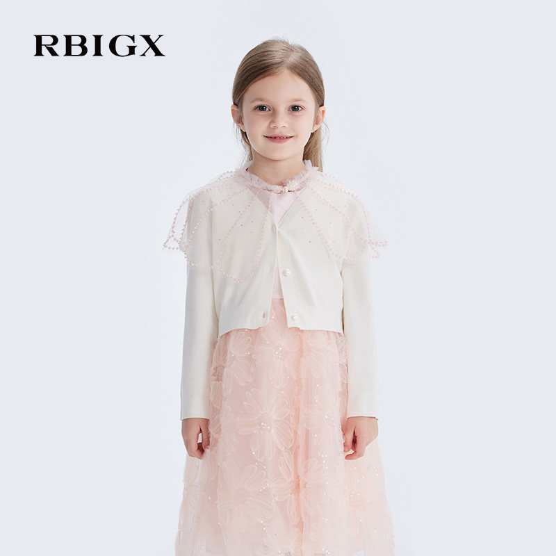 RBIGX瑞比克商场同款春季新款女童针织开衫甜美开衫毛衣外套
