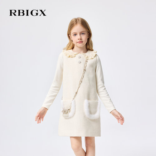 【商场同款】RBIGX瑞比克童装2025冬季新款礼服甜美公主裙连衣裙