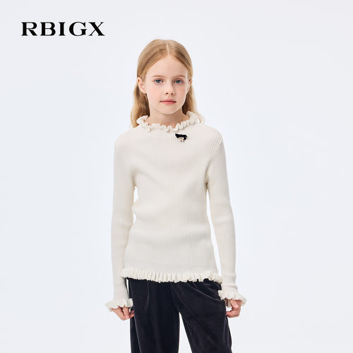 RBIGX秋冬新款木耳领针织打底衫