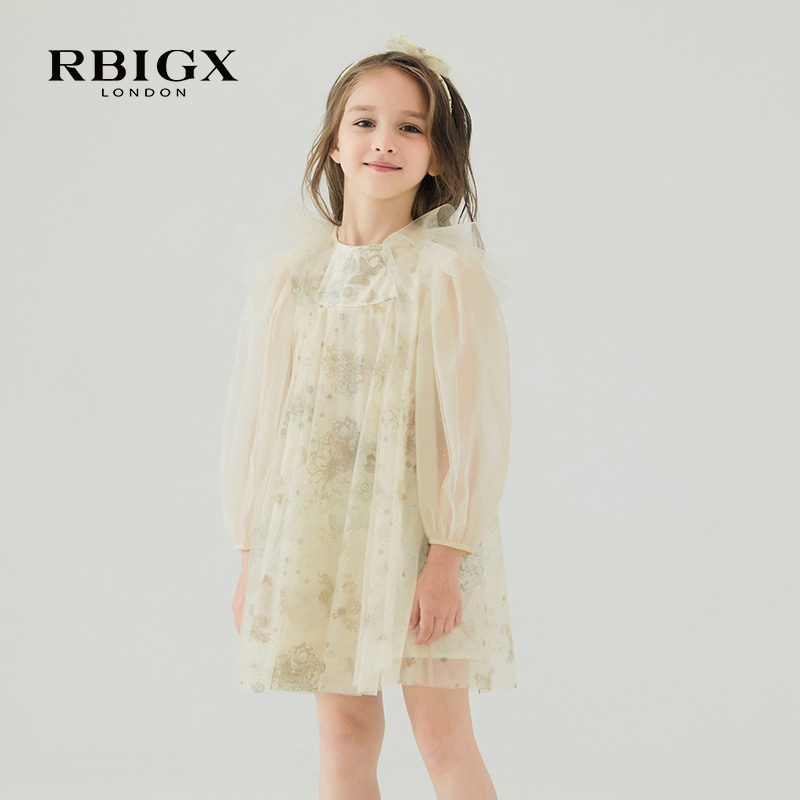 RBIGX烫金印花秋季长袖连衣裙