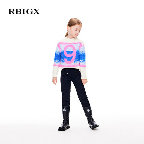 RBIGX瑞比克童装冬季新款紧身水洗弹力小脚保暖休闲牛仔裤