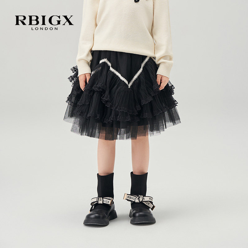 【清仓】RBIGX瑞比克童装冬季百搭女童休闲设计感带花边裙子纱裙,童装/婴儿装/亲子装,半身裙,淘宝优惠券,粉丝福利购,淘宝优惠卷