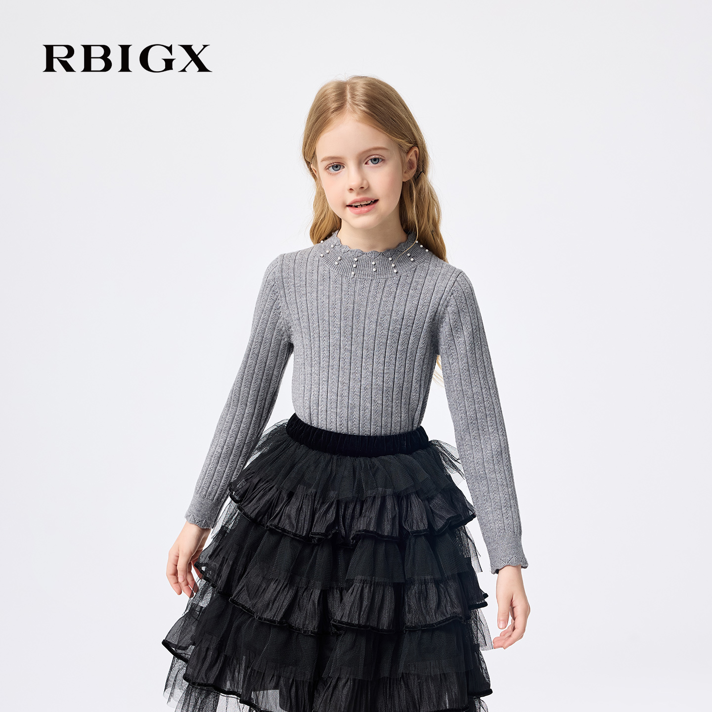 【商场同款】RBIGX瑞比克童装2025冬季毛衣潮流休闲针织羊毛衫