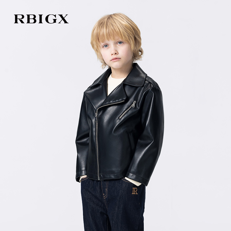 RBIGX瑞比克童装2025秋季新款帅气休闲百搭洋气炸街夹克外套皮衣