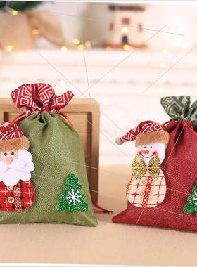 Christmas gift bag Linen bunches apple bag Candy cookie bag