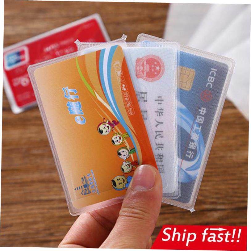 2pcs set ID card cover bank transparent passport protector