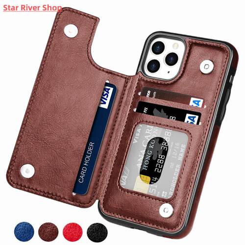 Retro PU Flip Leather Case For iPhone 16 15 14 13 12 Pro Max