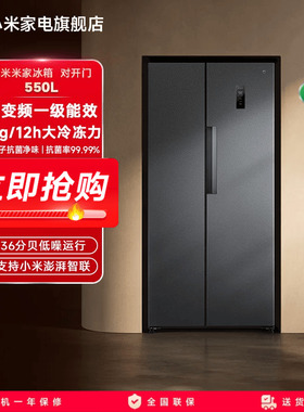 小米米家550L双开门大容量冰箱风冷无霜冷藏冷冻家用一级能效冰箱