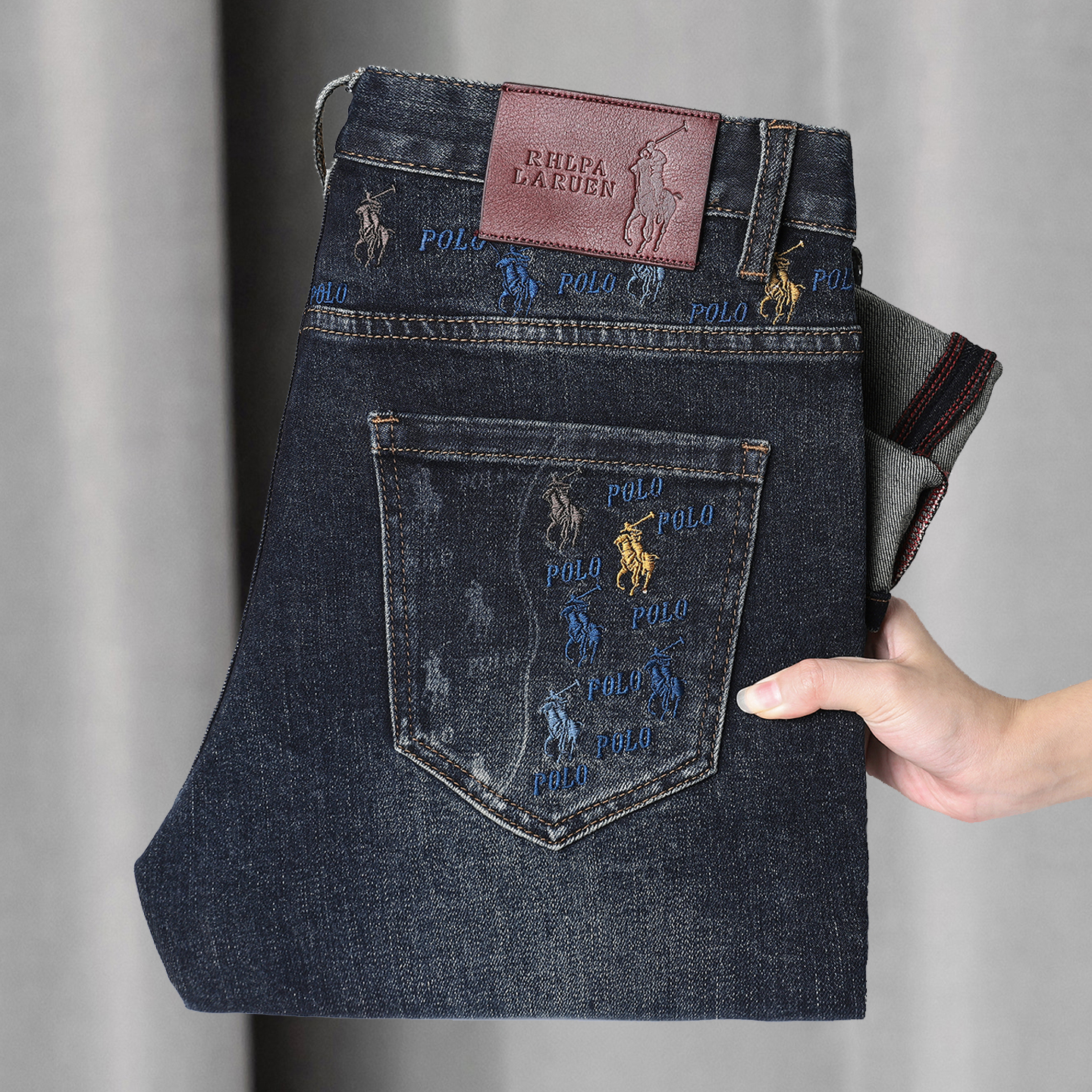 欧洲站高端奢侈品牛仔裤男修身小脚2025秋冬新款时尚潮流大牌裤子